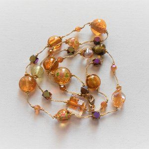 Glass Flower Beaded Necklace